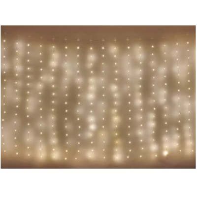 Lampki świąteczne 180 LED nano kurtyna 1,7x1,5m ciepła biel 8 programów IP44 EMOS (D3EW02)